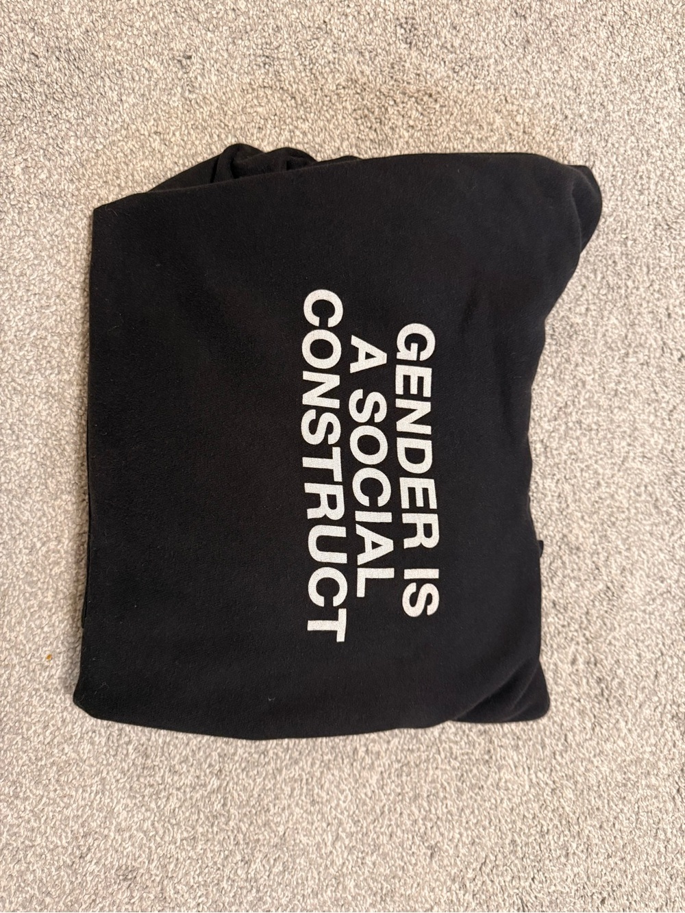 Black Graphic Hoodie - "Gender Is A Social Construct"